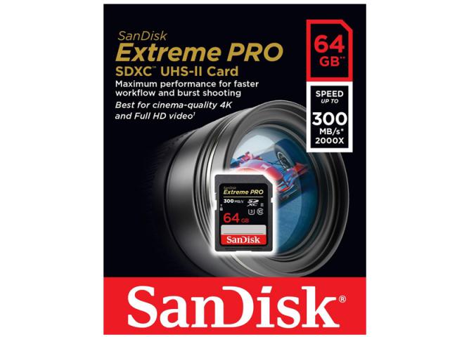 SANDISK SDXC 64GB UHS-II EXTREME PRO 300MB/S